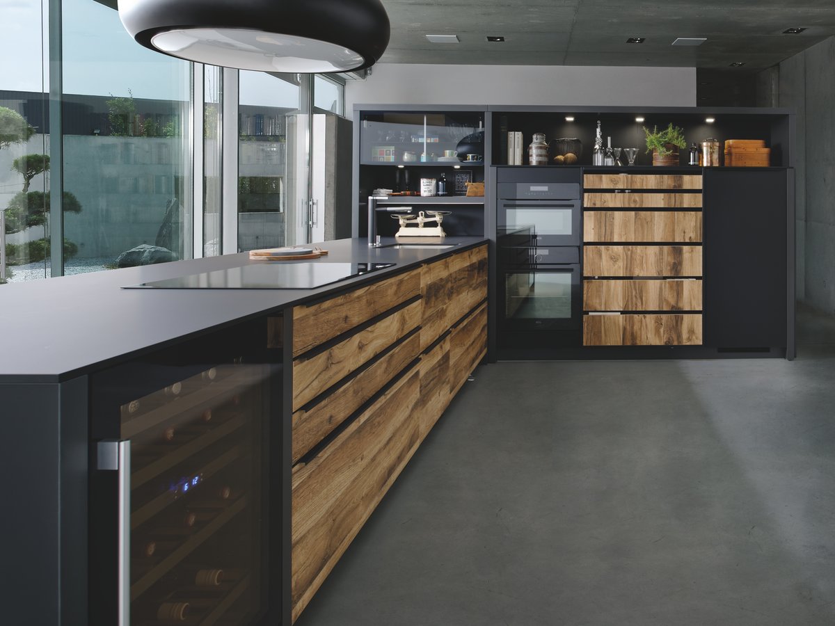 cuisine noir mat et bois schmidt