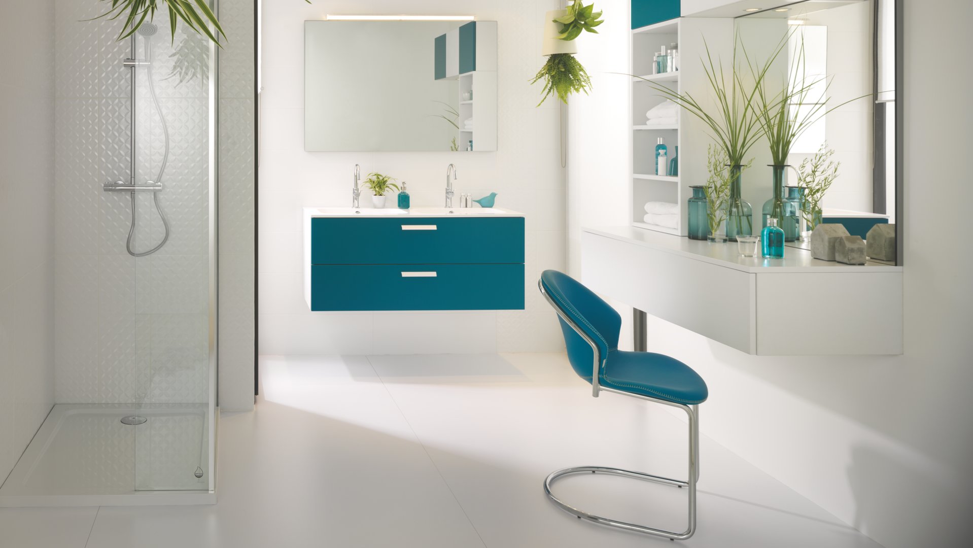 Blue Bathroom Unit With Dressing Table Schmidt