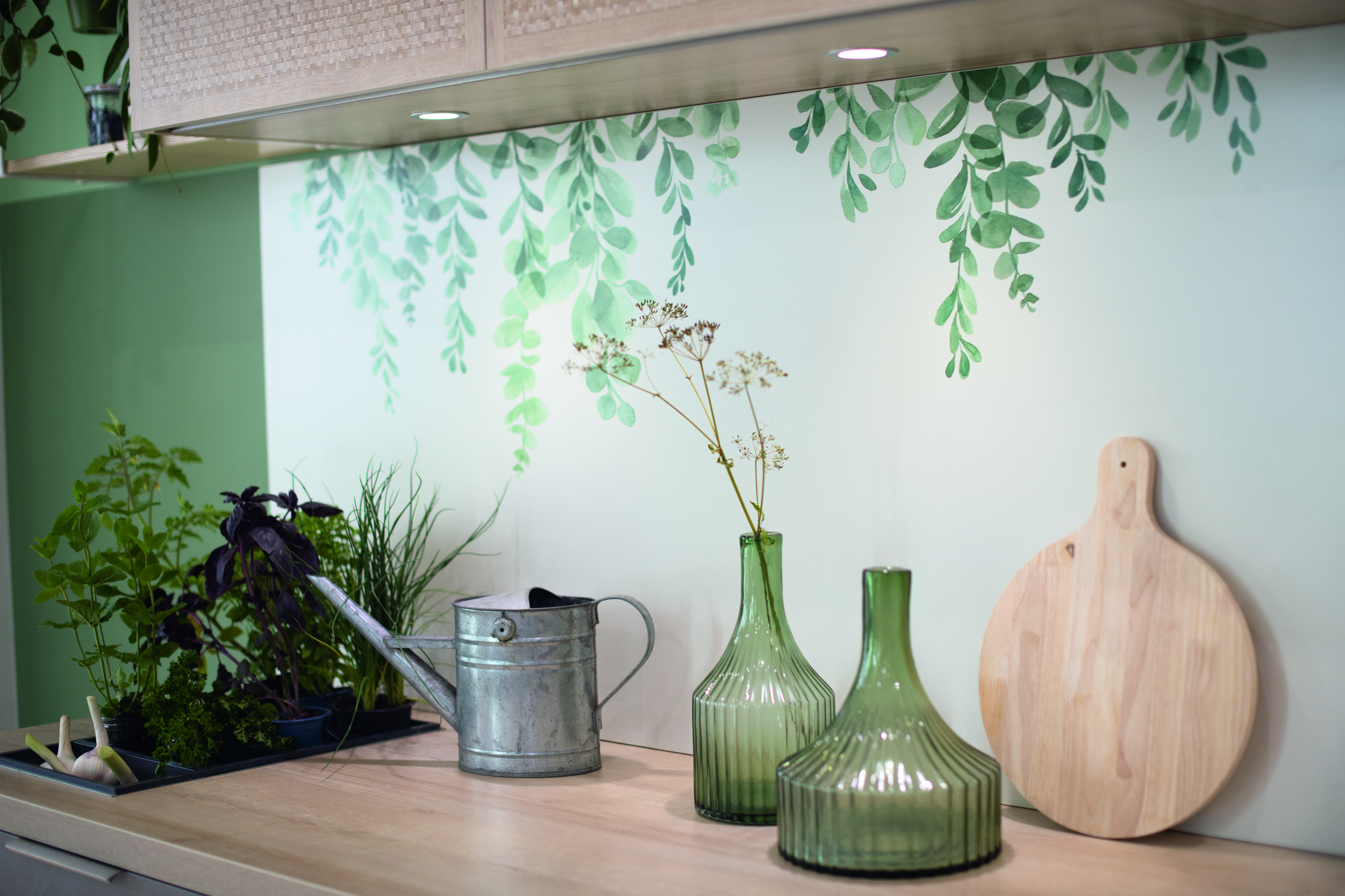 Crédence à impression motif végétal