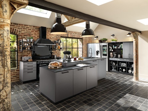  Grey and black designer kitchen