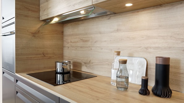 Dedeco - Panel de cocina con diseño de madera V1, salpicadero para la pared  de la cocina, impermeable, resistente al calor, muchos tamaños y