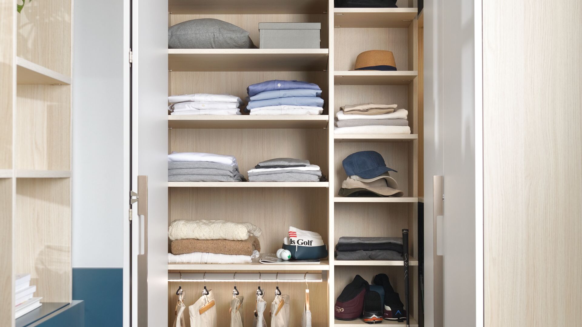 Wardrobe behind headboard with storage SCHMIDT