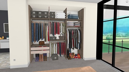 Diseño de vestidor en 3D online con configurator |