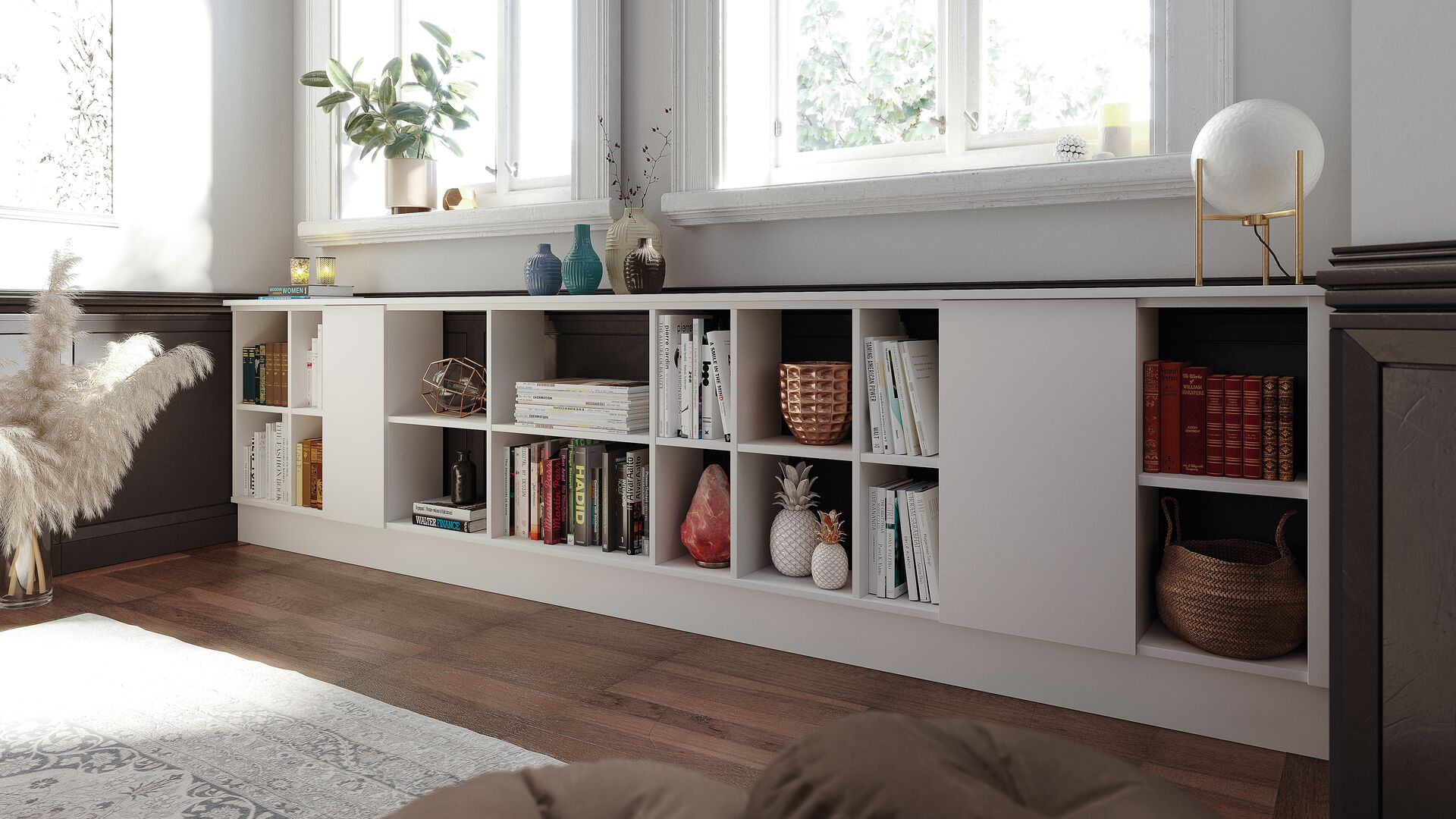 Bespoke low bookcase SCHMIDT
