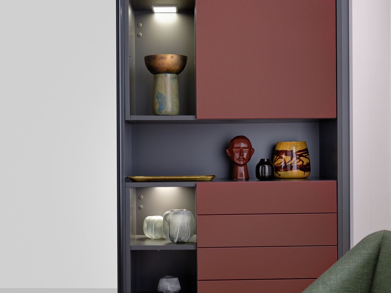 Interior lighting for wardrobe shelves