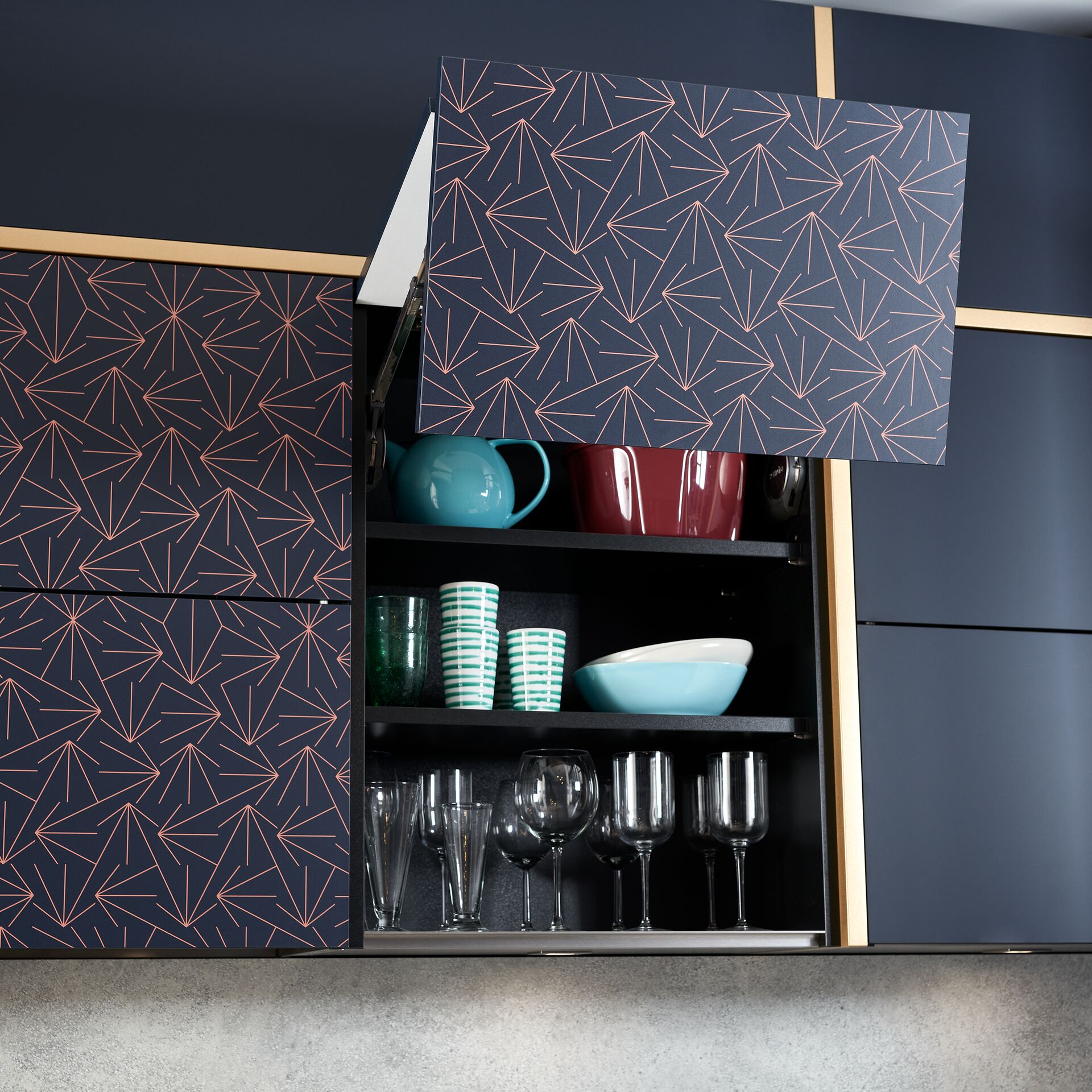 Motorised folding door puts everything within reach.