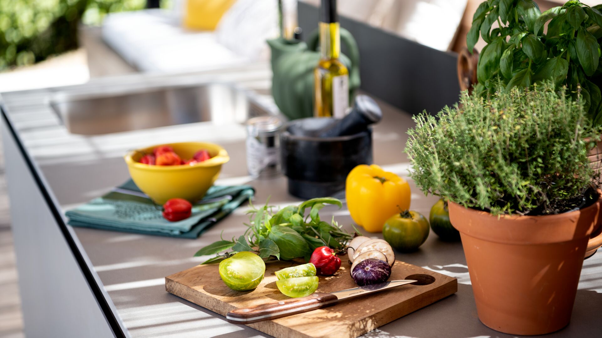 Plan de travail cuisine d'extérieur